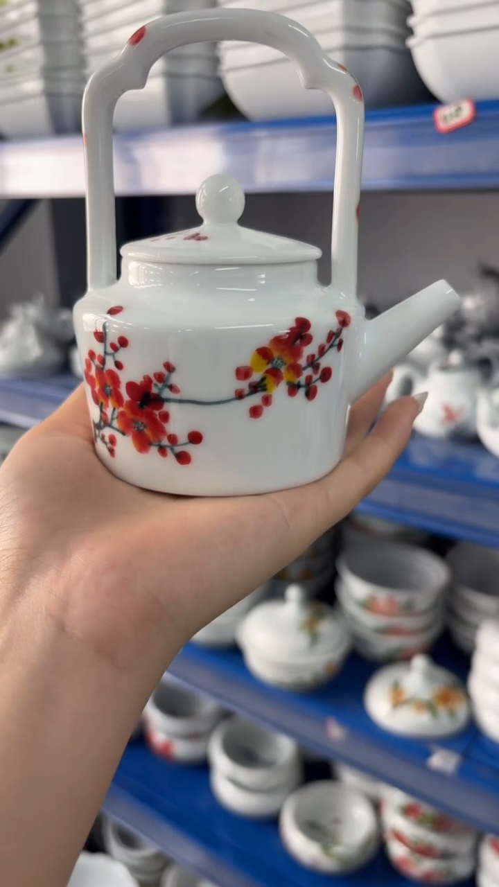 瓷片景德镇陶瓷食品级手绘釉中彩-茶壶