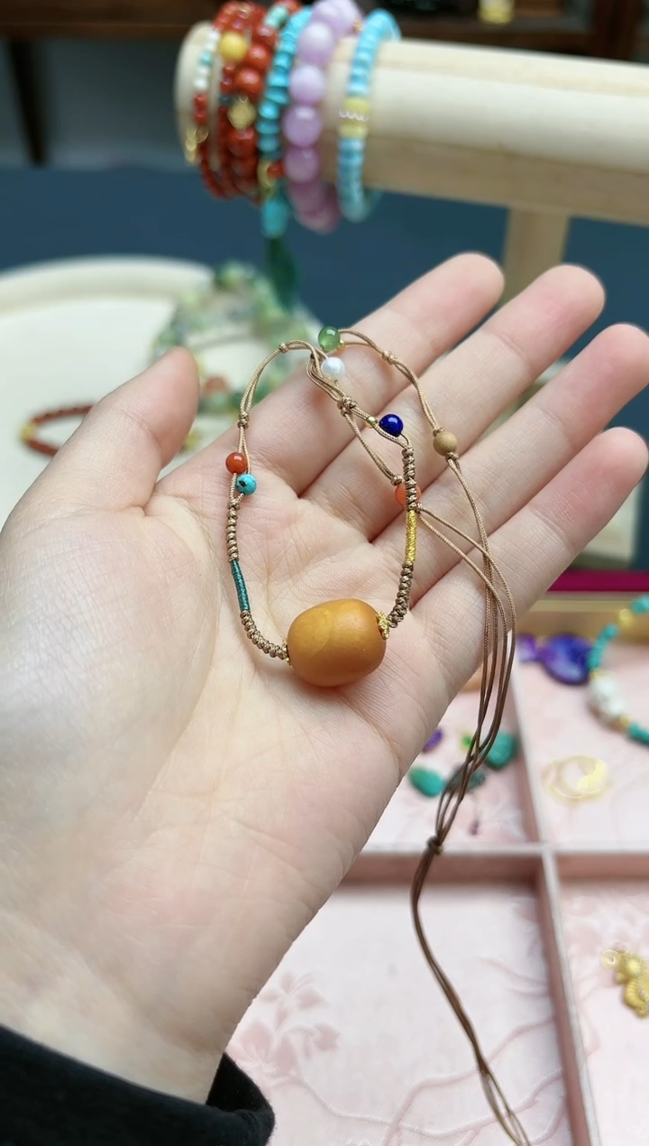 【闪购商品】蜜蜡裸石未镶嵌蜜蜡枣珠吊坠*1 QK