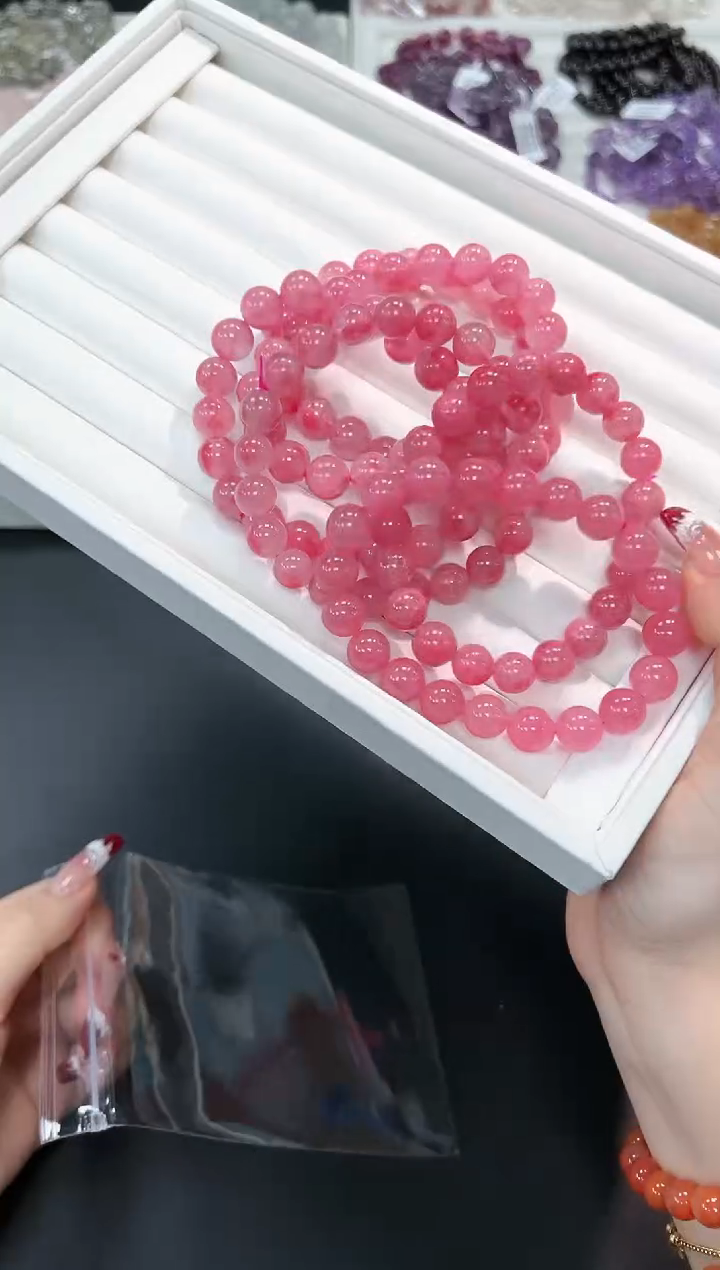 【闪购商品】石英质玉手串未镶嵌93g多样性发其一/1条9mm默认微瑕