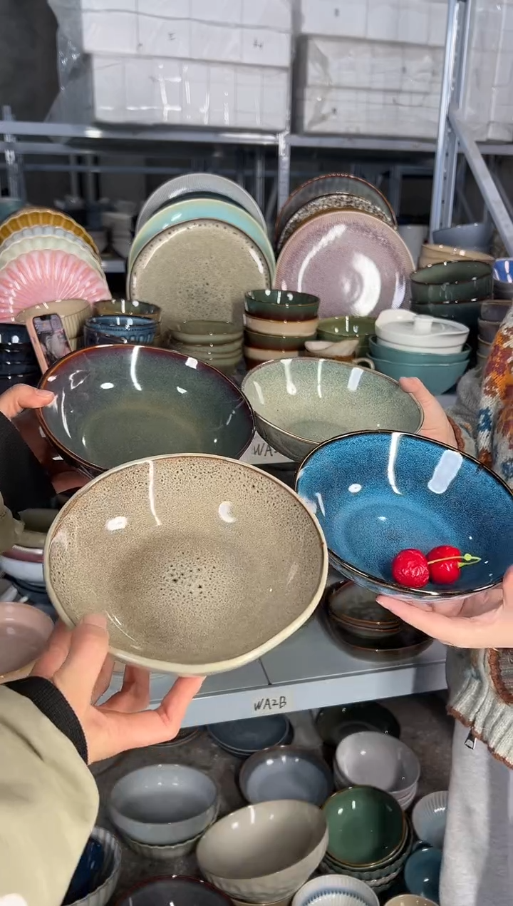 陶瓷外贸尾货瑕疵满20包邮X4菜碗组合