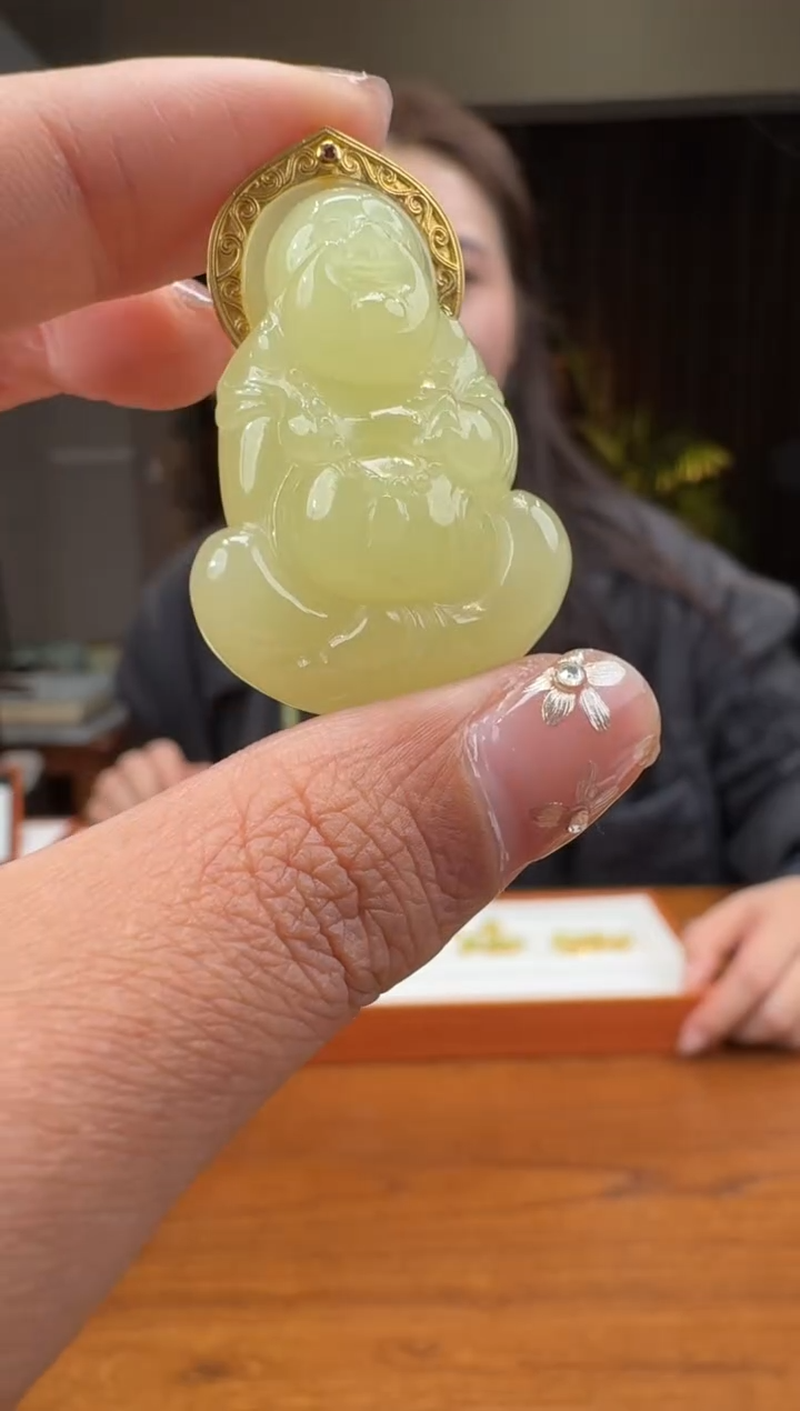 【闪购商品】和田玉15118K金镶嵌1.22冰冰