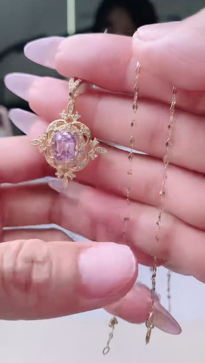 【闪购商品】锂辉石颈饰银S925镶嵌44-14