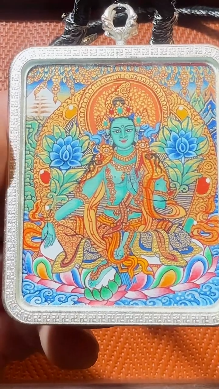 吊坠嘴哥严选——1228绿度母唐卡