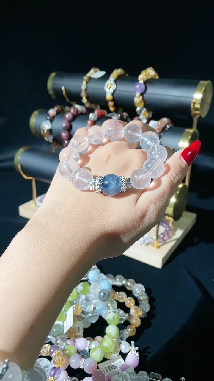 【闪购商品】水晶手链合金星光粉+蓝萤石