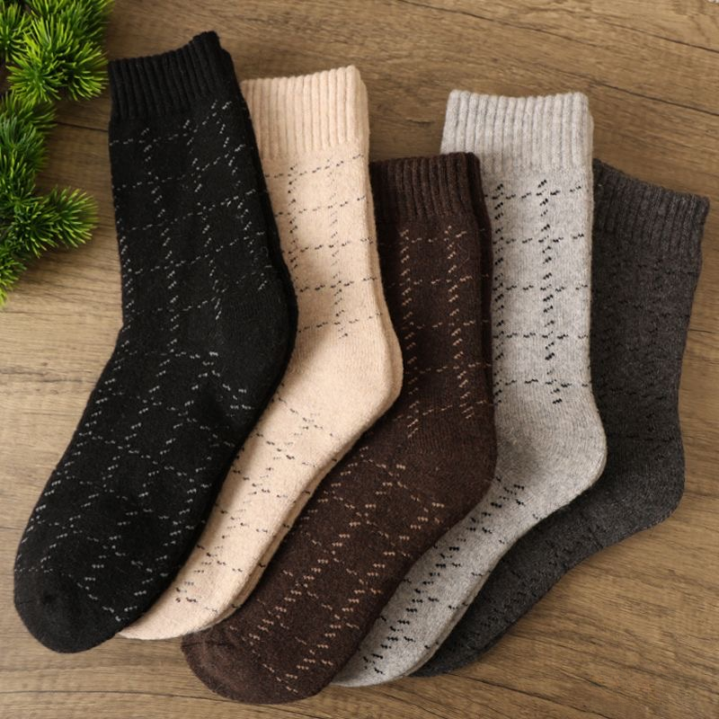 男款毛圈羊毛袜含羊毛百分之40加厚保暖抗菌防臭中筒袜子
