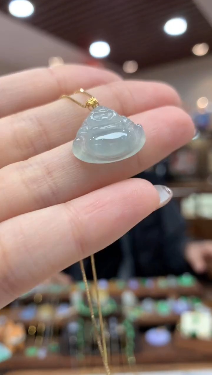 【闪购商品】翡翠吊坠(不含链)18K金镶嵌佛公