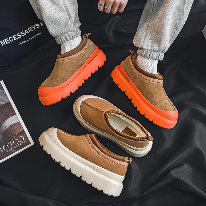 【王一博同款】桑坡雪地靴男女款潮加绒加厚羊毛拼色防雪防滑棉鞋