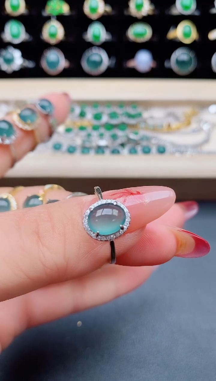 【闪购商品】翡翠戒指银S925镶嵌50805508