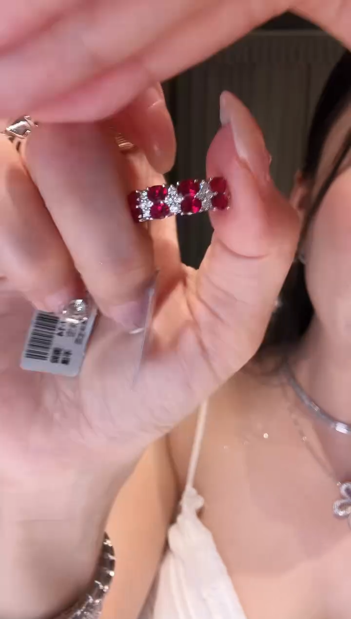 铂Pt950镶嵌戒指钻石AY0486-PT-