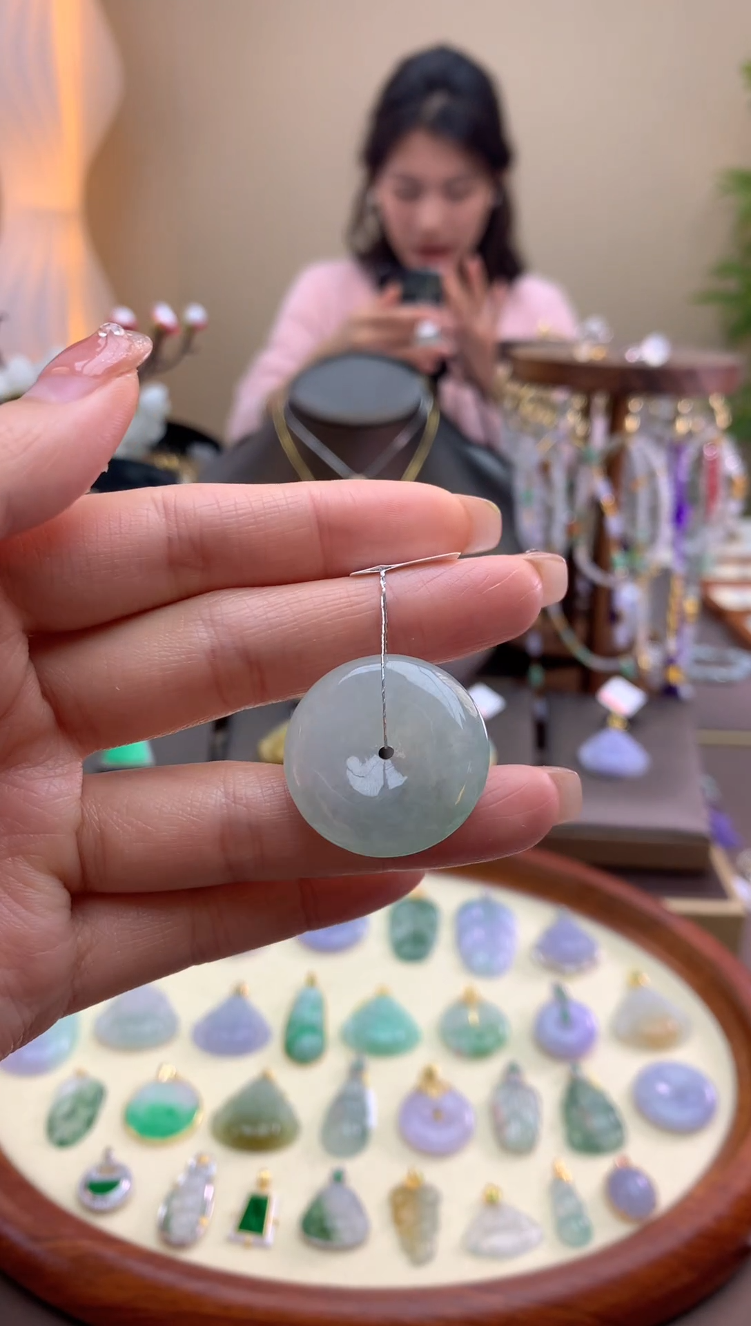 【闪购商品】翡翠颈饰未镶嵌平安扣