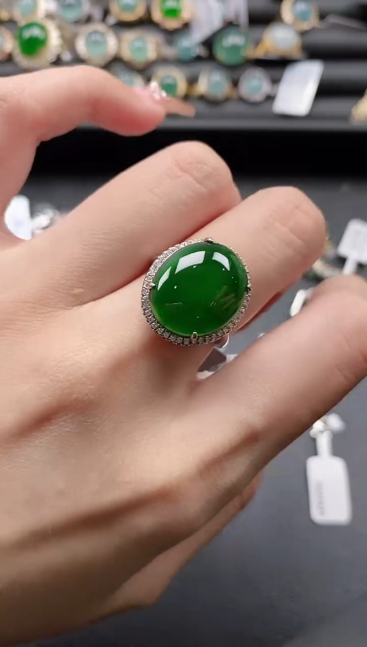 【闪购商品】翡翠戒指银S925镶嵌11111