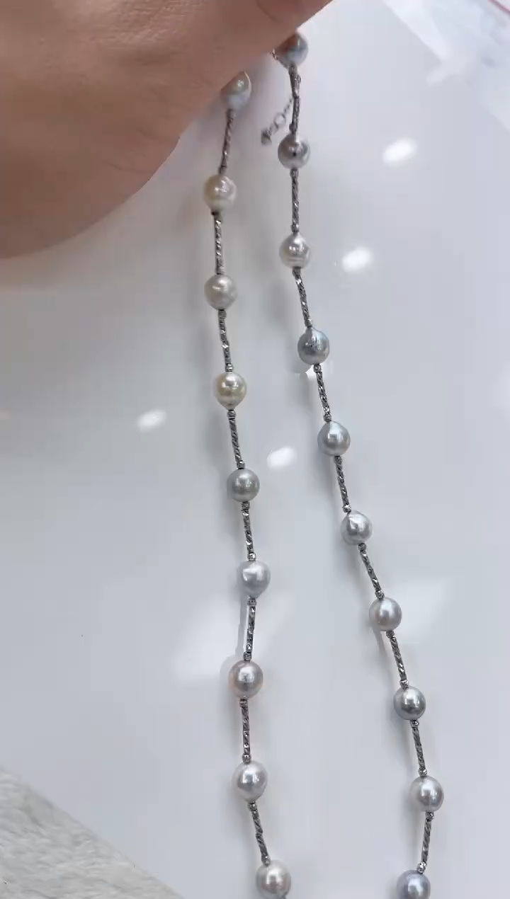 【闪购商品】海水珍珠颈饰银S925镶嵌海水珍珠项链