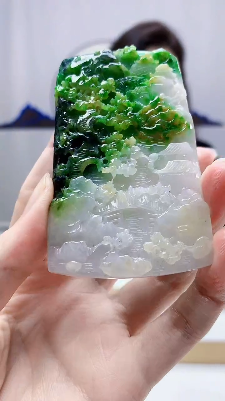 未镶嵌定制翡翠4829zm-毛货挂件山水93