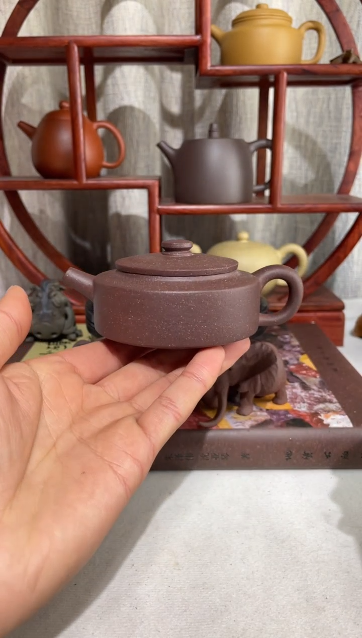 【闪购商品】紫砂茶壶千禧紫泥手工泥周盘120cc