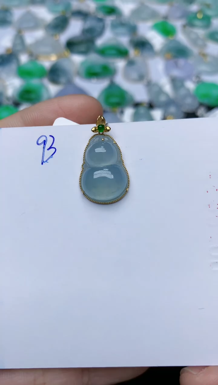 【闪购商品】翡翠颈饰18K金镶嵌天然翡翠A货    