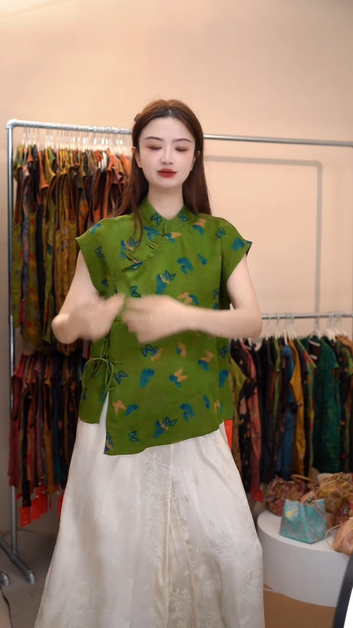 清仓不退不换默认微瑕香云纱茶服