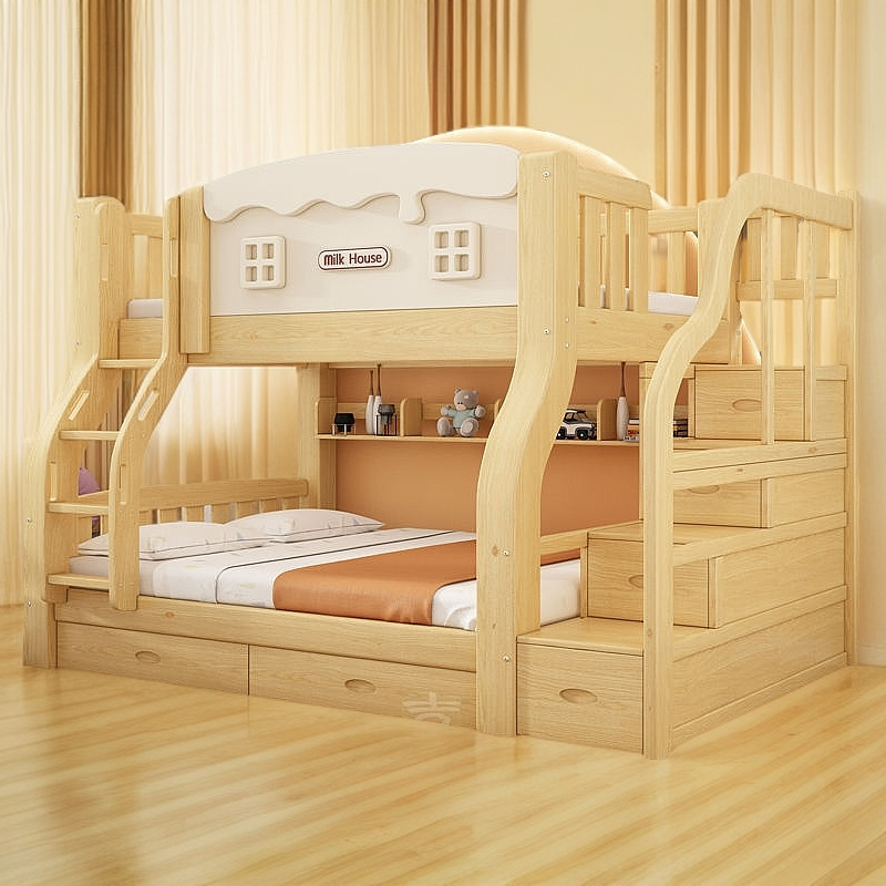 加粗实木子母床高低床双层床小户型两层床母子床儿童上下铺床