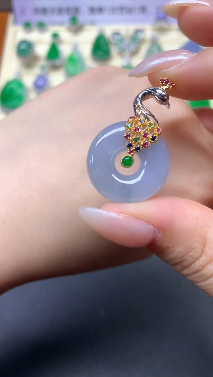 【闪购商品】翡翠吊坠(不含链)18K金镶嵌吊坠|2950+295