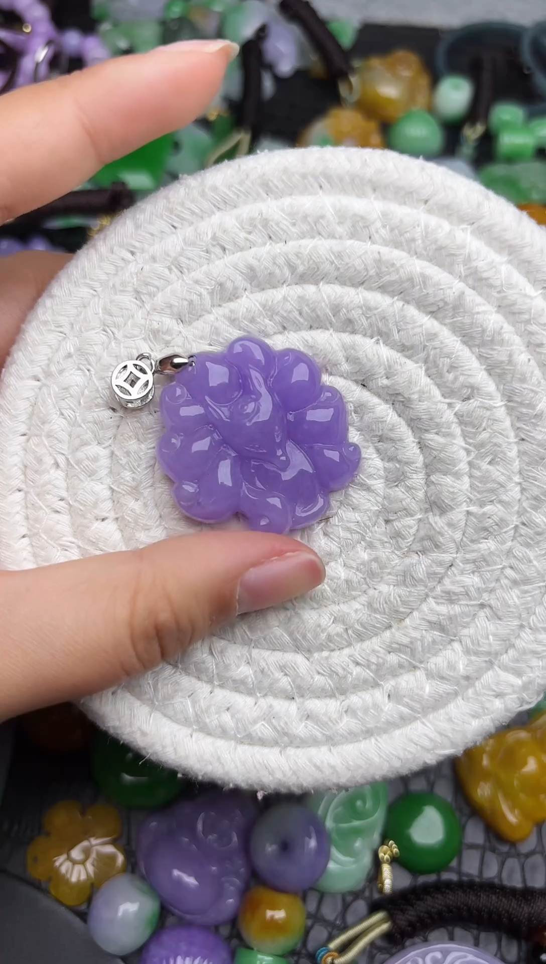 颈饰未镶嵌翡翠缅甸翡翠吊坠