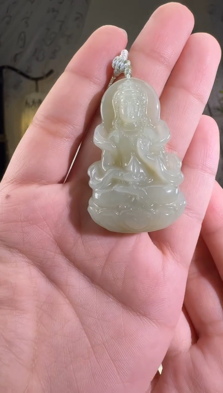 和田玉未镶嵌颈饰观音 p