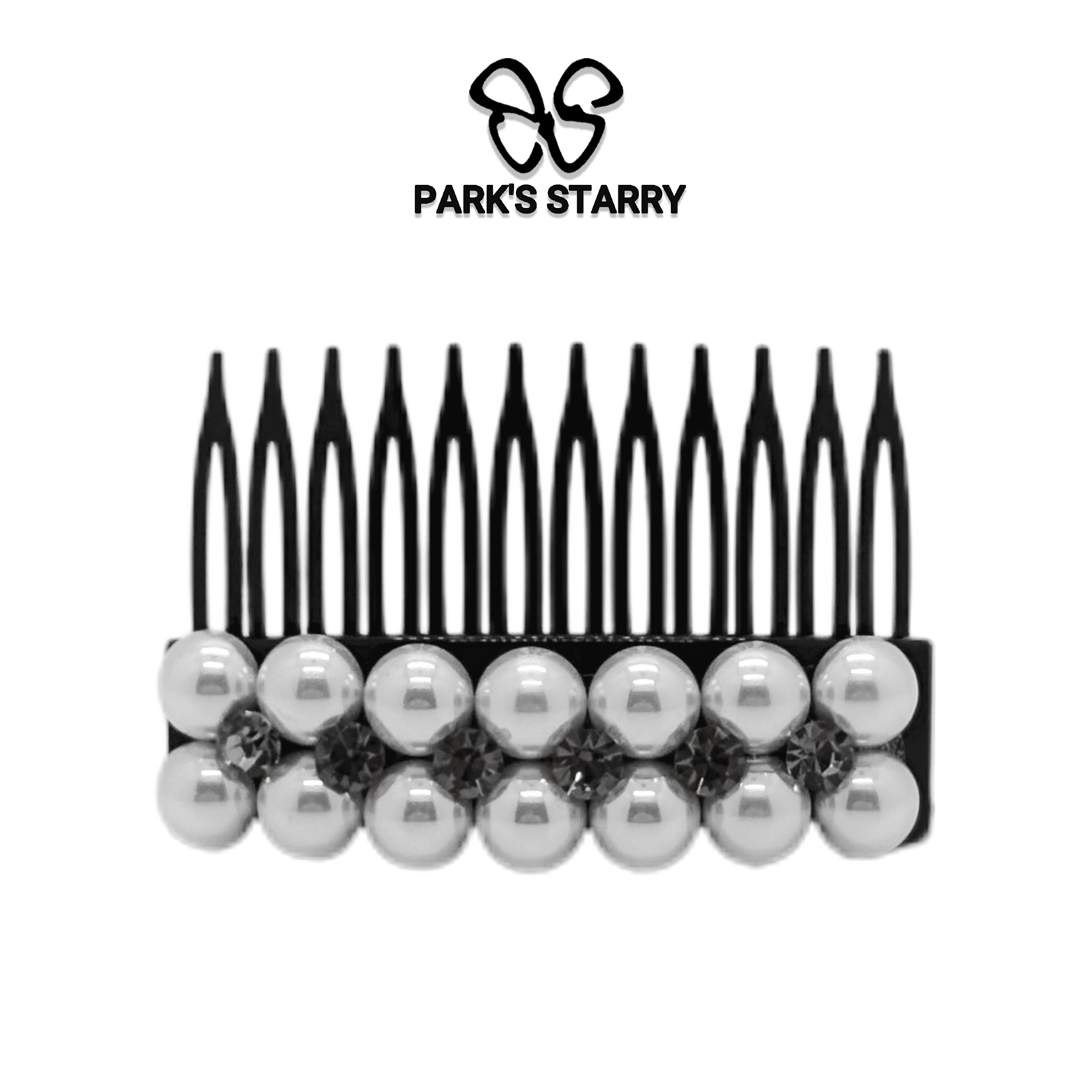 【朴朴韩国饰品】 S002 韩版珠珠高奢百搭气质优雅倒齿梳