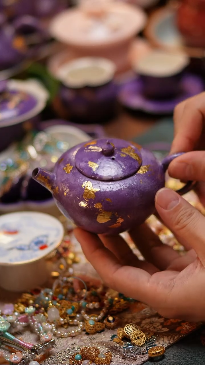 【闪购商品】紫色大漆泡茶壶紫色大漆泡茶壶