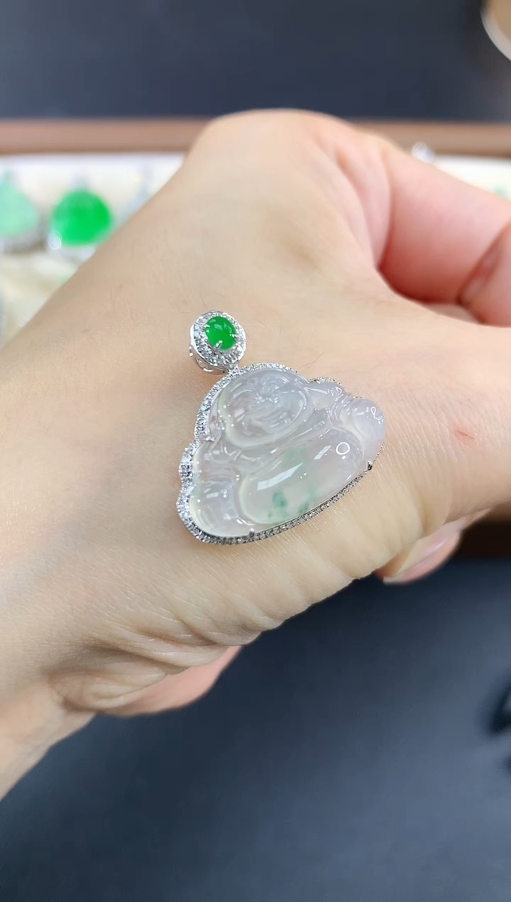 吊坠(不含链)18K金镶嵌翡翠119|6800