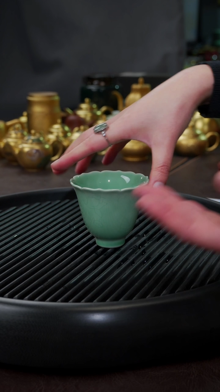 【闪购商品】杯【宜景窑龙泉青瓷】玉兰花杯