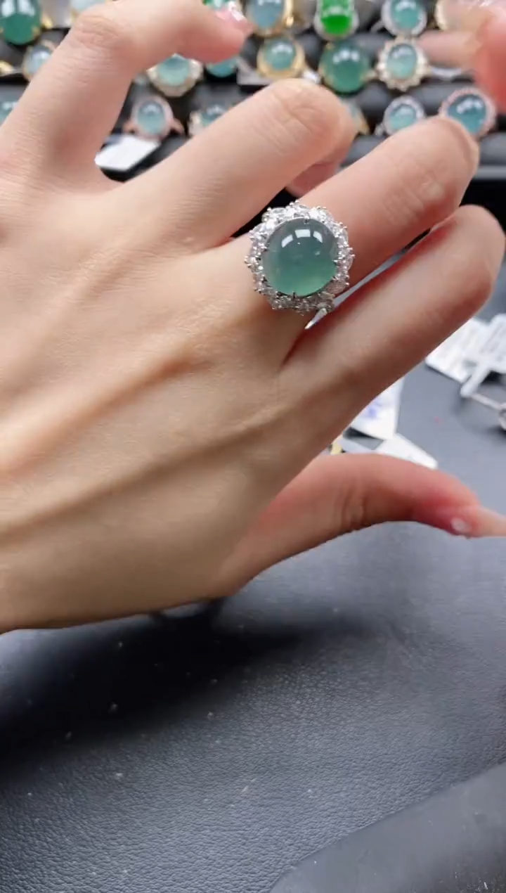 【闪购商品】翡翠戒指银S925镶嵌1111