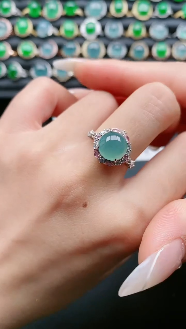 【闪购商品】翡翠戒指银S925镶嵌1111111