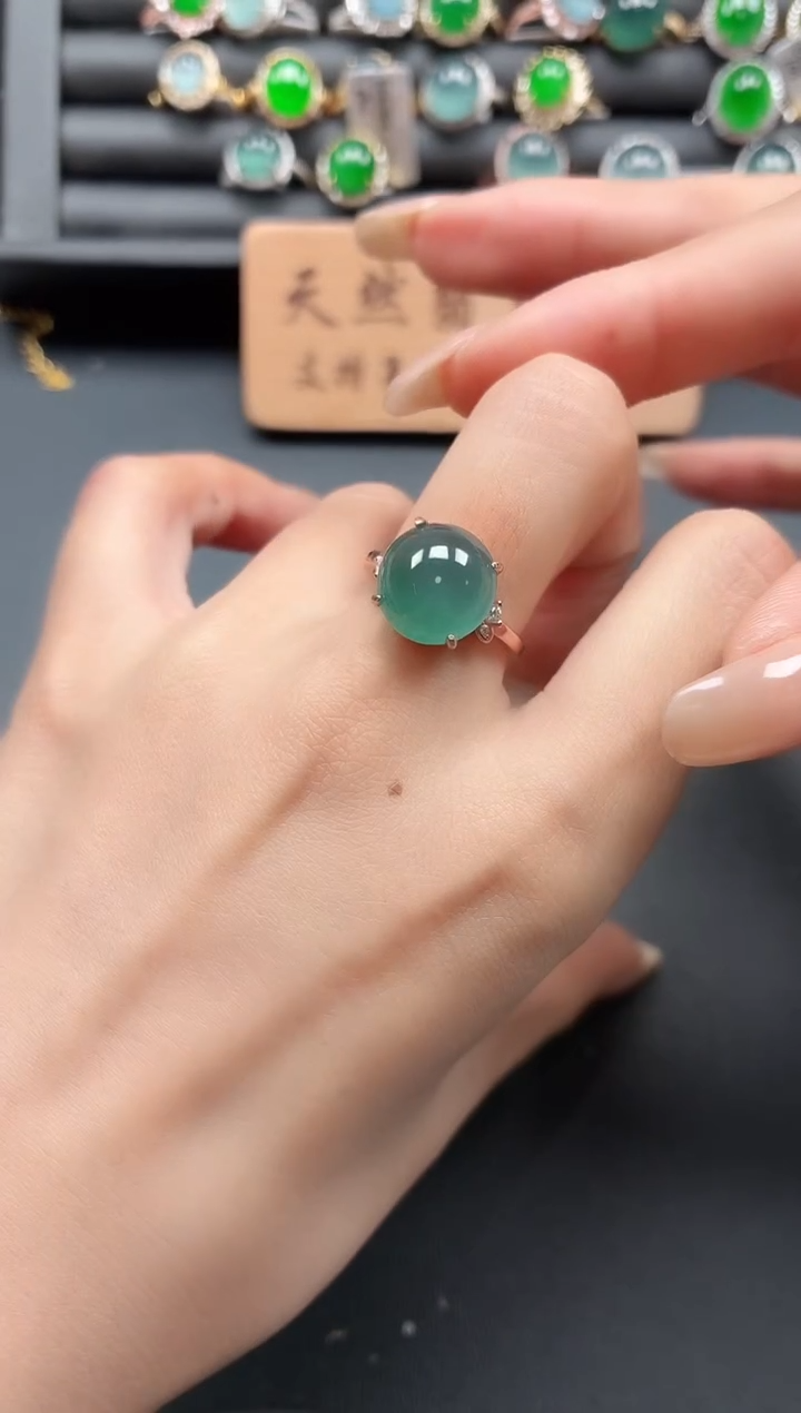 银S925镶嵌戒指翡翠11111