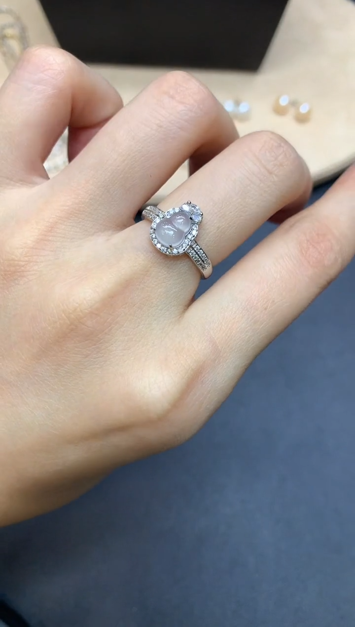【闪购商品】翡翠戒指银S925镶嵌葫芦【多样性发其一】