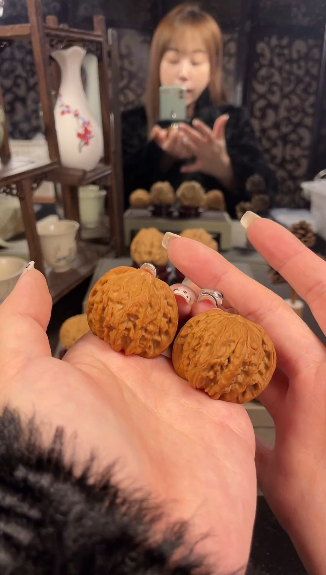 【闪购商品】文玩核桃把件磨盘38尺-8