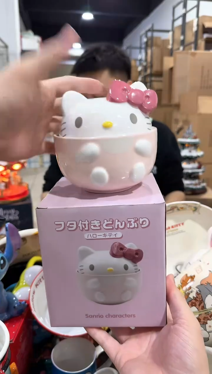 瓷片原盒Q版kt猫炖盅