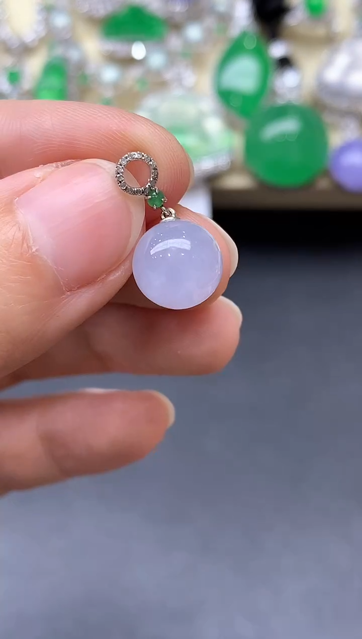 颈饰18K金镶嵌翡翠224-中国好珍宝