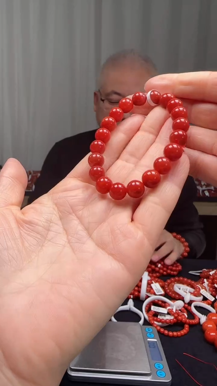 未镶嵌多样性发一件南红玛瑙【高货】锦红9mm保山圆珠单圈 