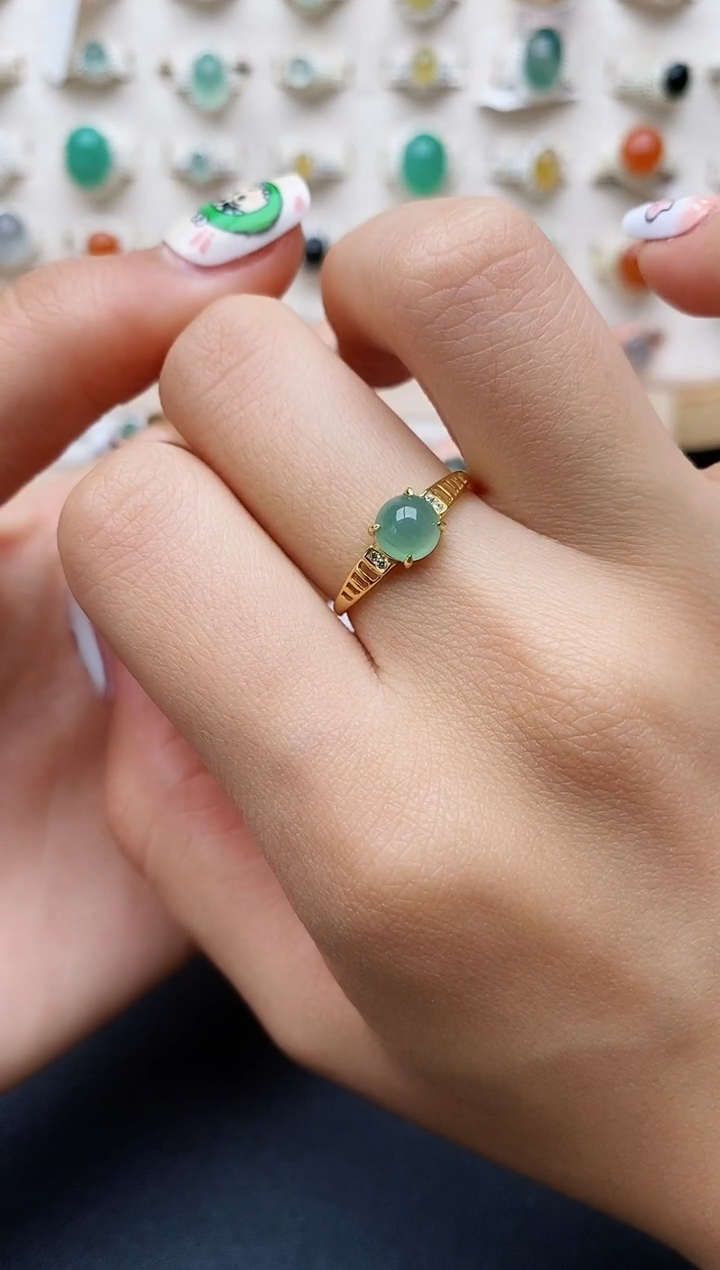 【闪购商品】翡翠戒指银S925镶嵌缅甸翡翠