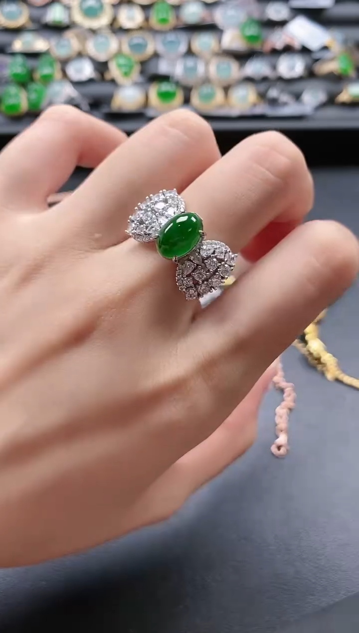 【闪购商品】翡翠戒指银S925镶嵌51511