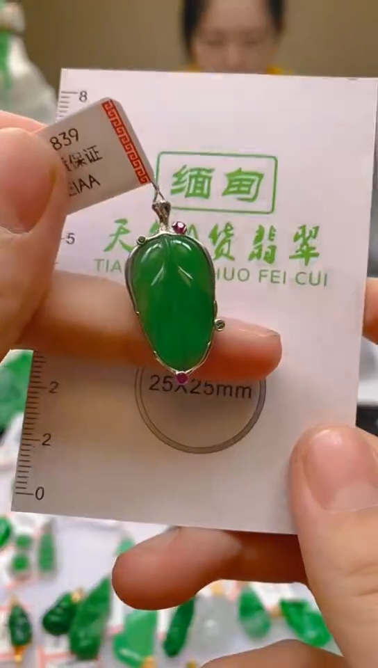 【闪购商品】翡翠颈饰18K金镶嵌天然翡翠A货，一物一证