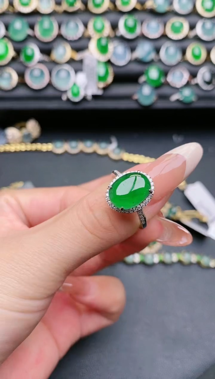 【闪购商品】翡翠戒指银S925镶嵌11111