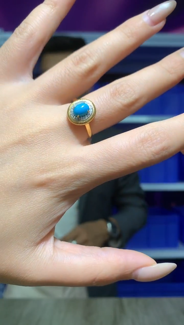 银S925镶嵌绿松石戒指【宝石世家严选】