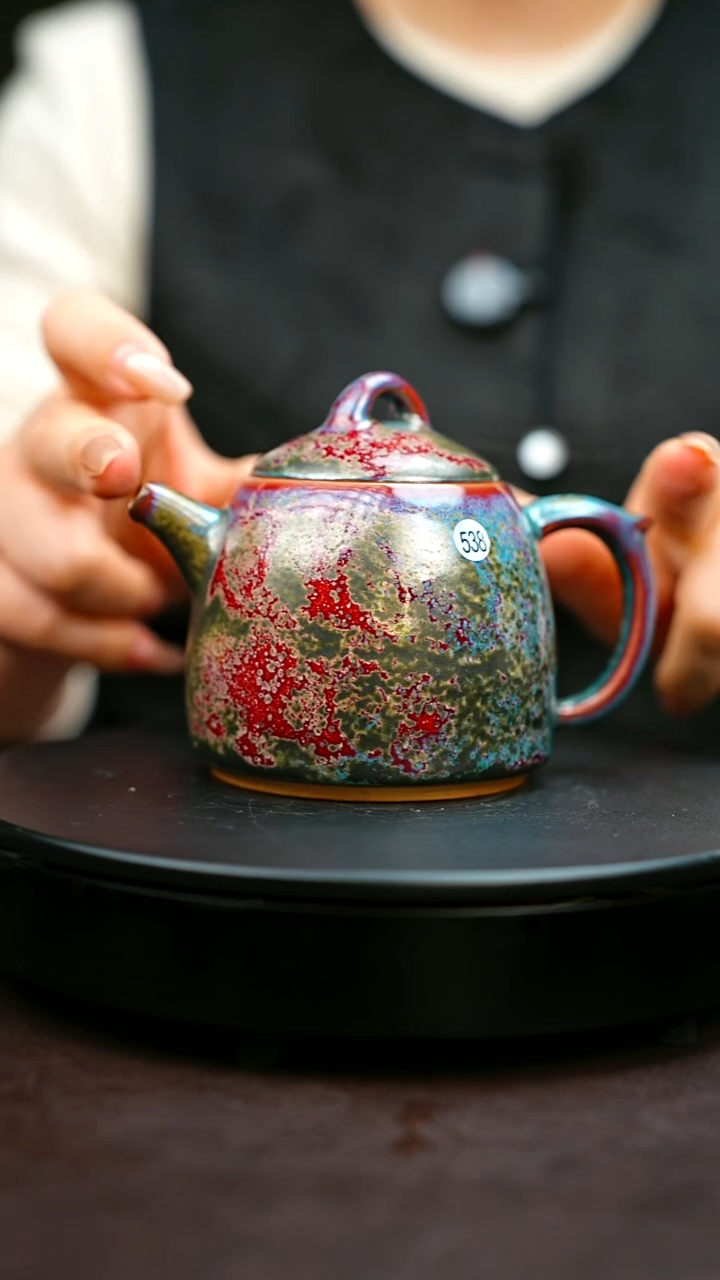 538#原矿钧瓷炉钧釉秦权壶