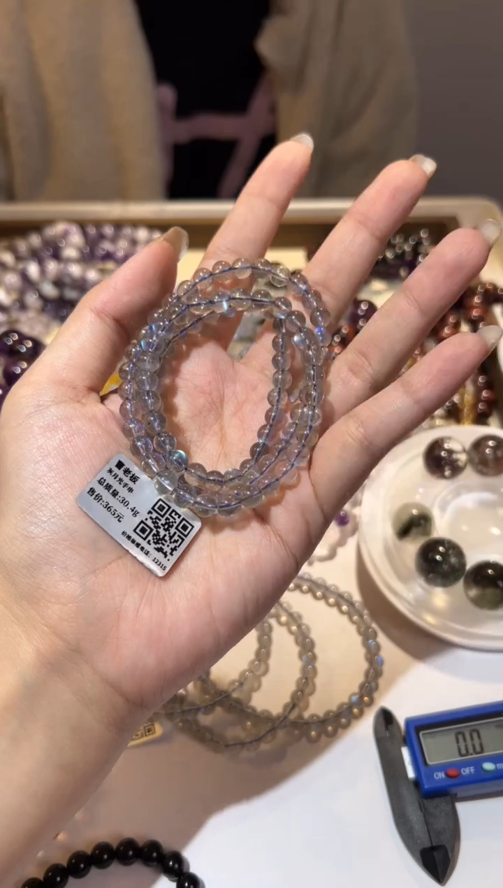 【闪购商品】拉长石手链未镶嵌6mm灰月光