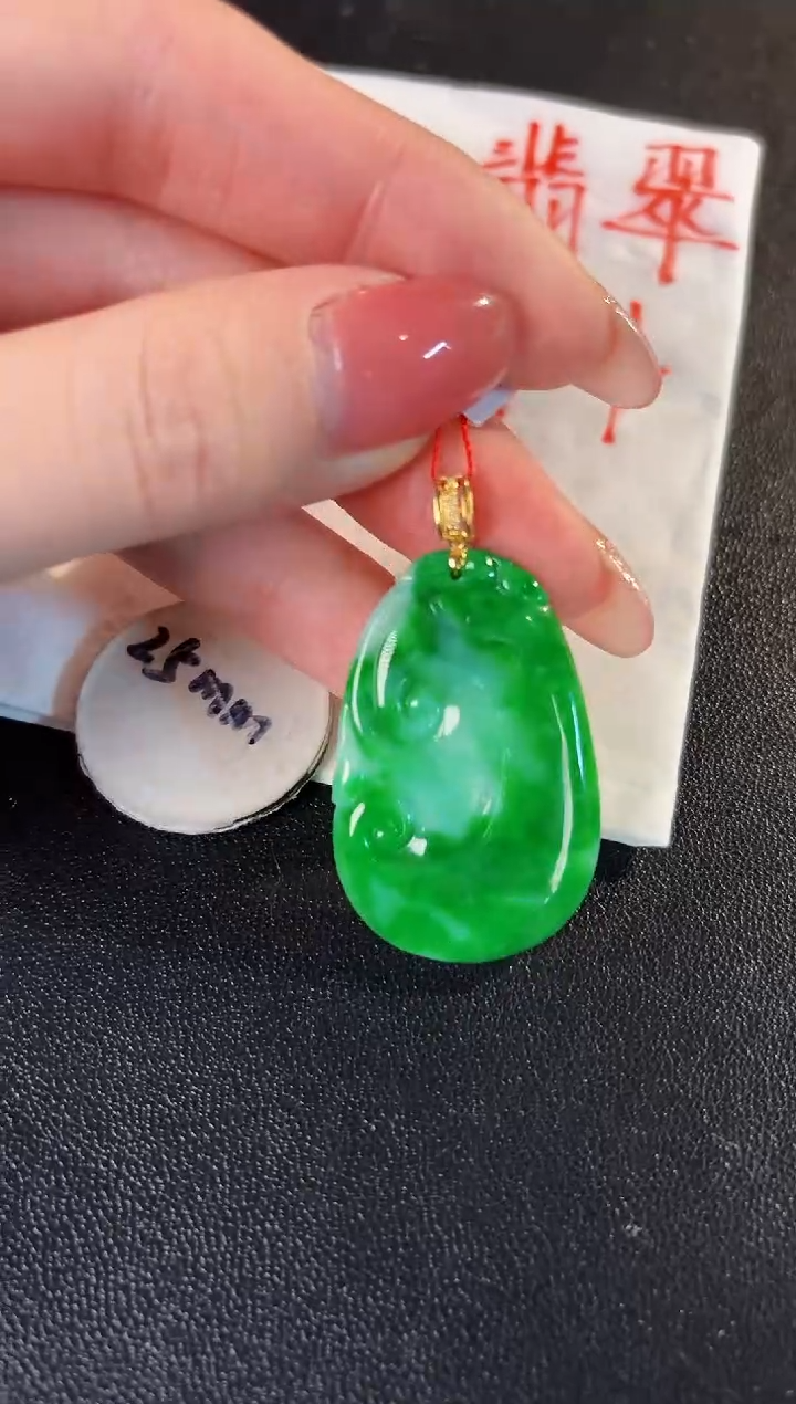 【闪购商品】翡翠颈饰18K金镶嵌 缅料A货/支持复检/一件