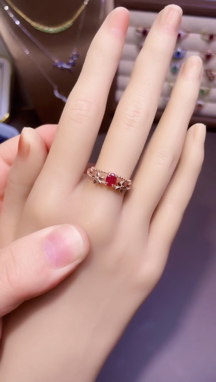 【闪购商品】红宝石戒指银S925镶嵌一枚