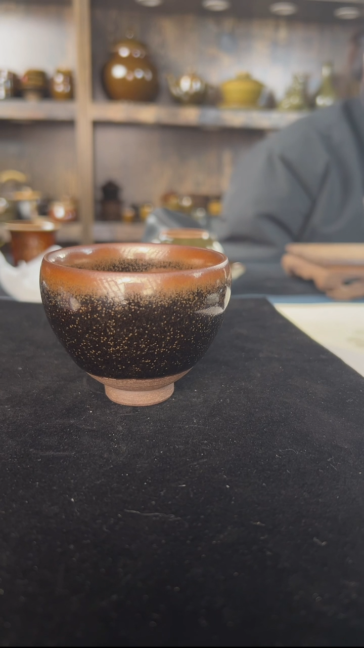 【闪购商品】黑色窑变主人杯原矿釉