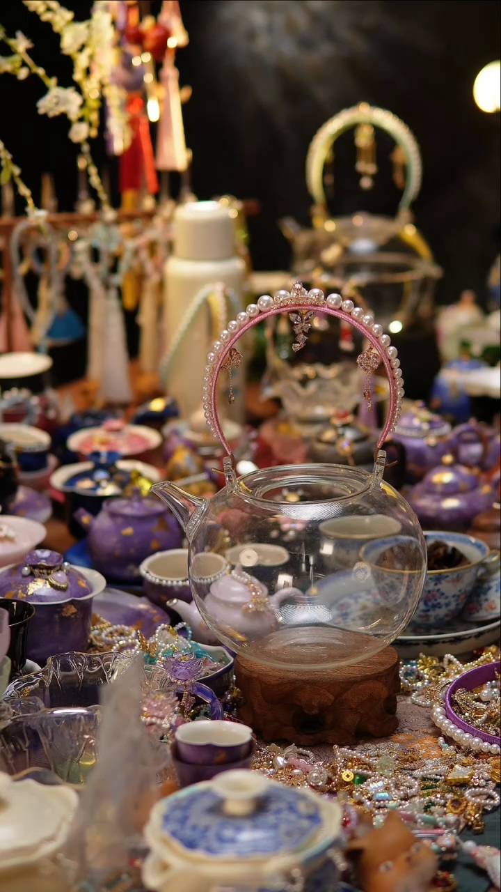 【闪购商品】粉色编织把手天久壶