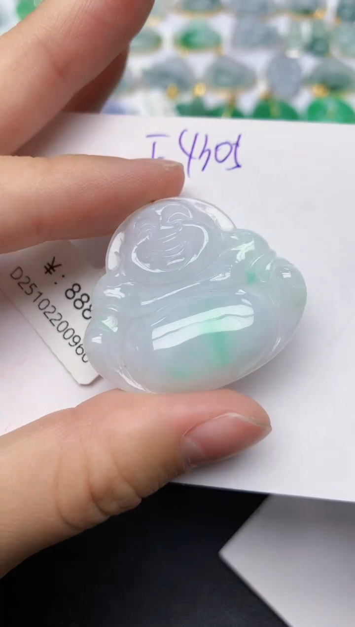 颈饰18K金镶嵌翡翠天然缅甸A货翡翠百元以上9元证书费自理