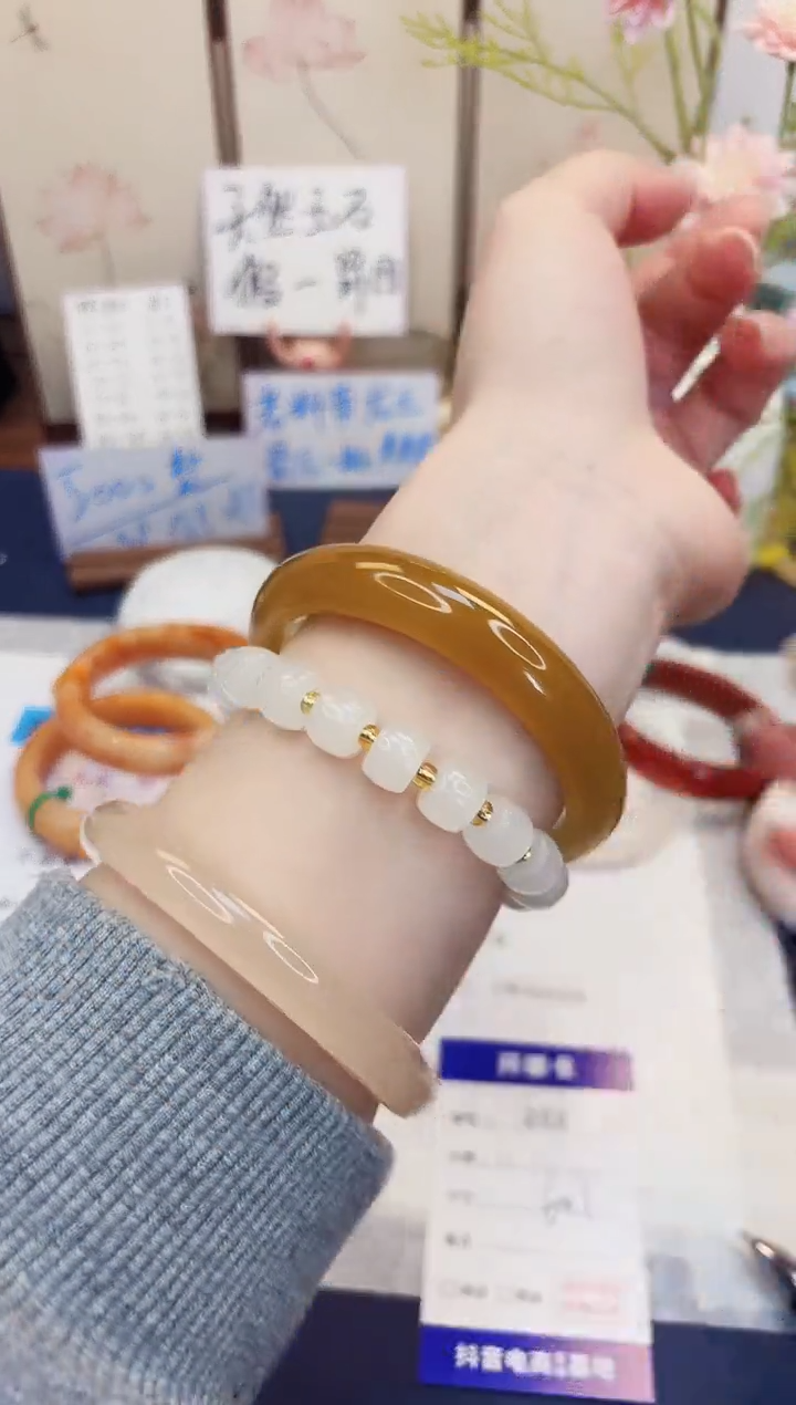 【闪购商品】石英质玉手镯未镶嵌202-财气镯-圈口60