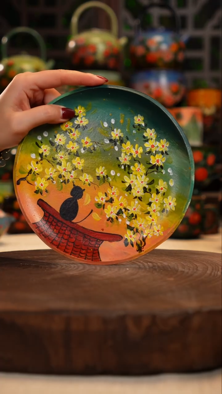 油画 釉下彩  盘